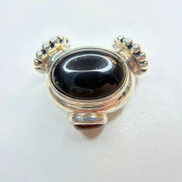 Joseph Esposito Sterling Silver Multi-Chain Necklace with Removable Onyx Pendant - Picture 6 of 8